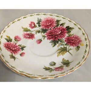 Royal Albert Bone China November Chrysanthemum Flower of The Month Saucer
